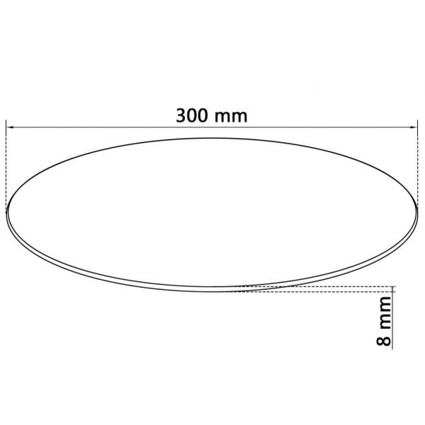 Tischplatte aus gehärtetem Glas rund 300 mm