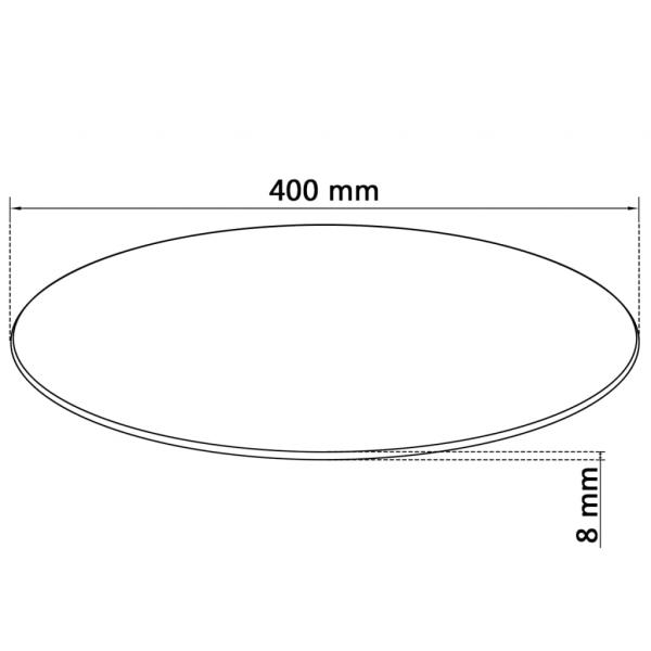 Tischplatte aus gehärtetem Glas rund 400 mm