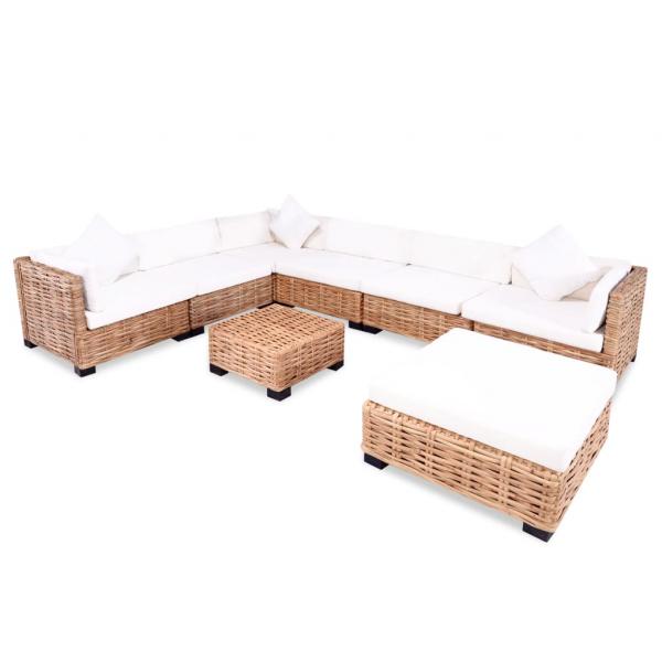 ARDEBO.de - Sofagarnitur 27-tlg. Natürliches Rattan