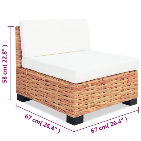 Sofagarnitur 18-tlg. Natürliches Rattan