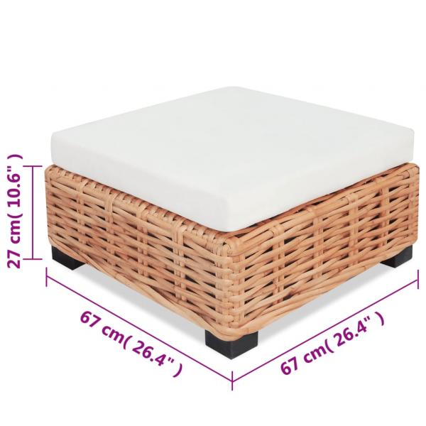 Sofagarnitur 18-tlg. Natürliches Rattan