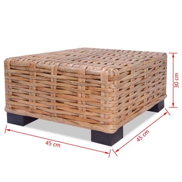 Couchtisch Natürliches Rattan 45x45x30 cm