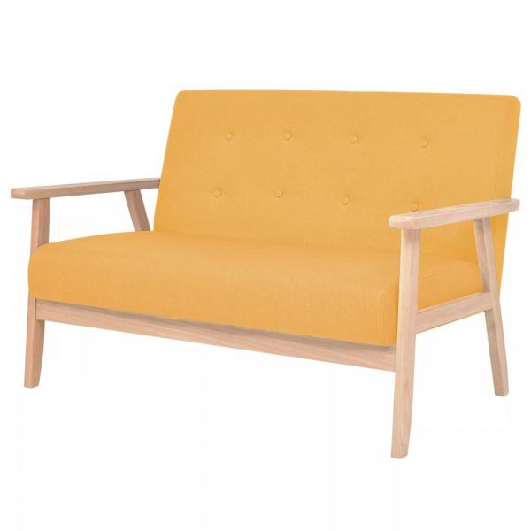 ARDEBO.de - 2-Sitzer Sofa Stoff Gelb