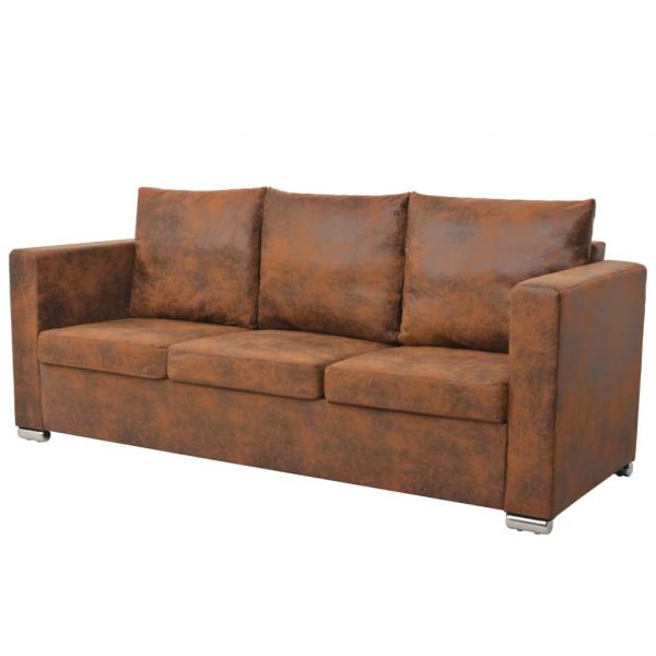 ARDEBO.de - Sofa 3-Sitzer 191x73x82 cm Wildleder-Optik