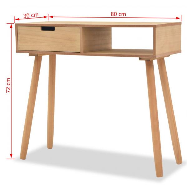 Konsolentisch Kiefernholz Massiv 80 x 30 x 72 cm Braun