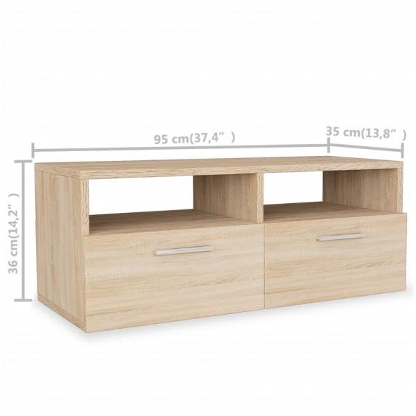 TV-Schrank Holzwerkstoff 95x35x36 cm Eiche