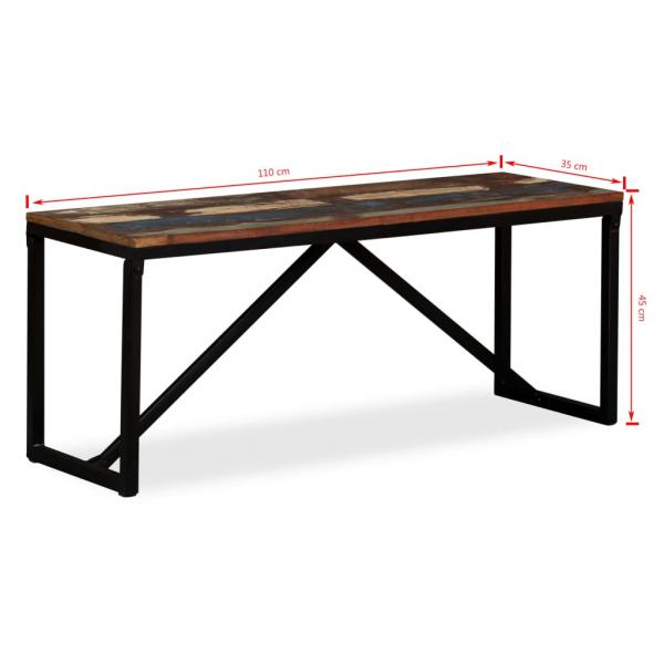 Sitzbank Massivholz 110x35x45 cm