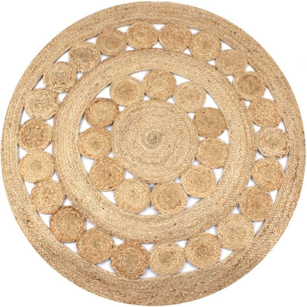 ARDEBO.de - Teppich Geflochten Jute 150 cm Rund