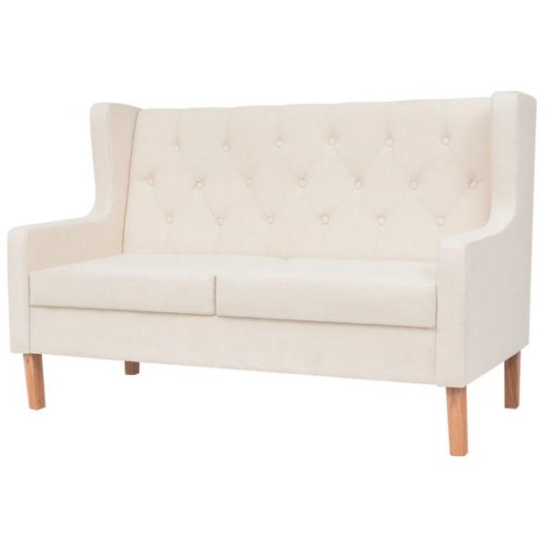 ARDEBO.de - 2-Sitzer Sofa Stoff Cremeweiß