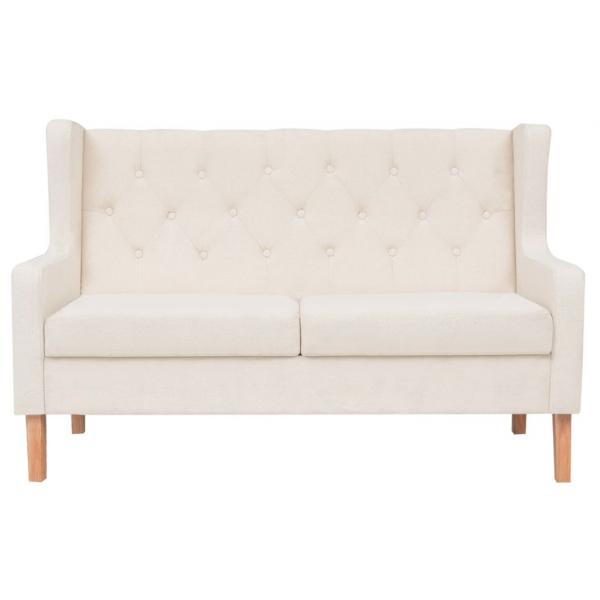 2-Sitzer Sofa Stoff Cremeweiß