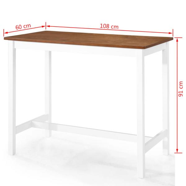 Bartisch Massivholz 108x60x91 cm