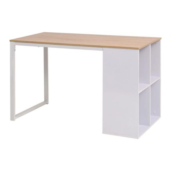 ARDEBO.de - Schreibtisch 120×60×75 cm Eichenbraun und Weiß