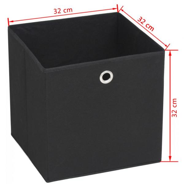 Aufbewahrungsboxen 4 Stk. Vliesstoff 32x32x32 cm Schwarz 