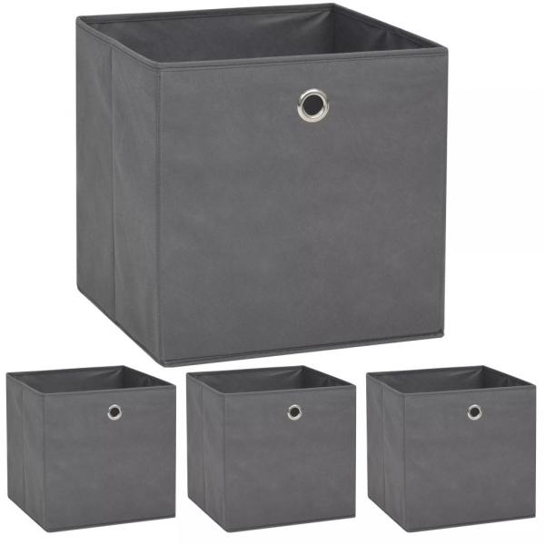 ARDEBO.de - Aufbewahrungsboxen 4 Stk. Vliesstoff 32x32x32 cm Grau