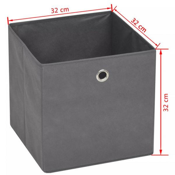 Aufbewahrungsboxen 4 Stk. Vliesstoff 32x32x32 cm Grau