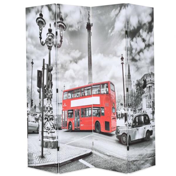 ARDEBO.de - Raumteiler klappbar 160 x 170 cm London Bus Schwarz-Weiß