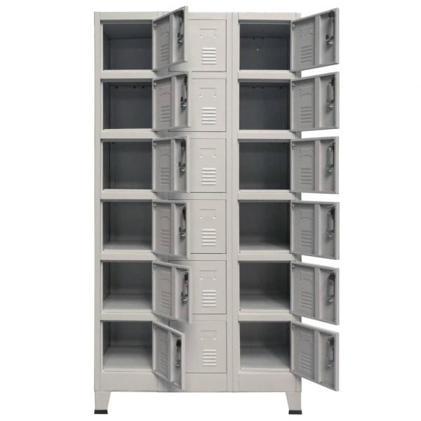 Schließfachschrank mit 18 Fächern Metall 90x40x180 cm 