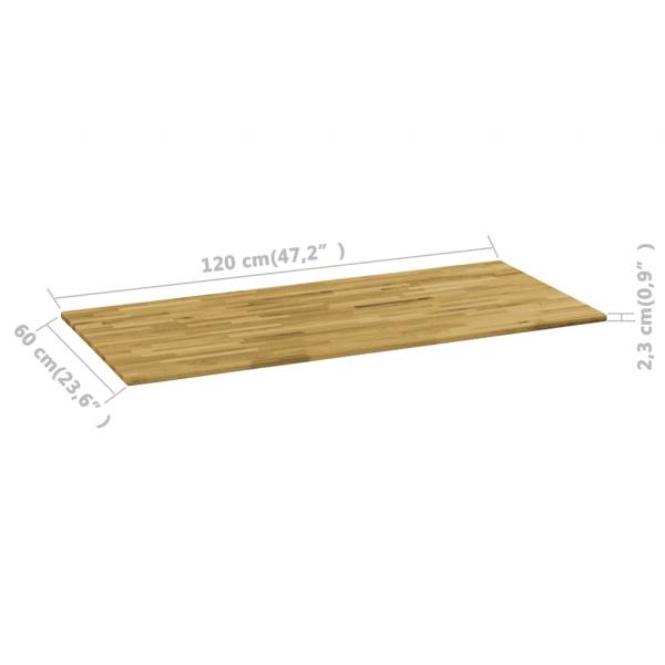 Tischplatte Eichenholz Massiv Rechteckig 23 mm 120 x 60 cm