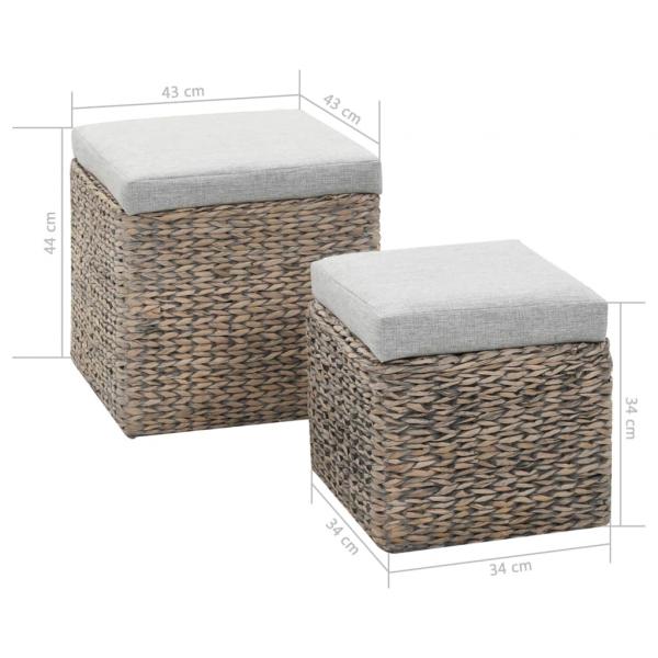 Ottoman-Set 2 Stk. Seegras Grau