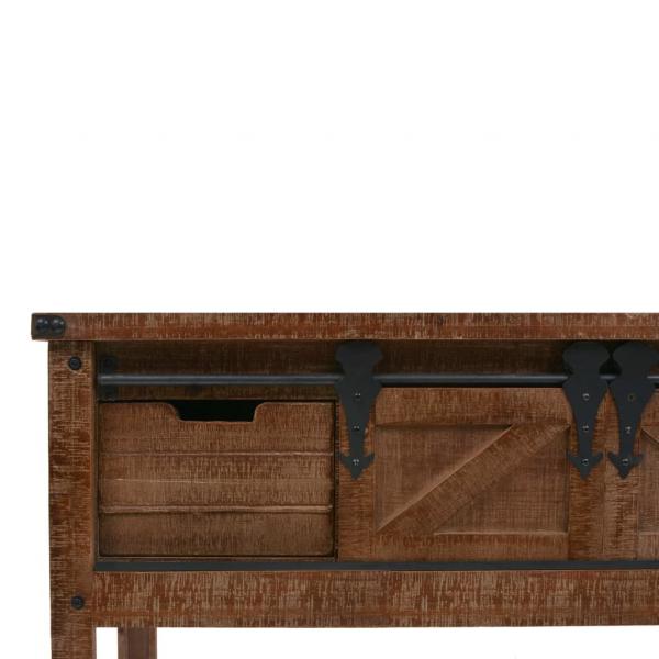 Konsolentisch Tannenholz Massiv 131x35,5x75 cm Braun