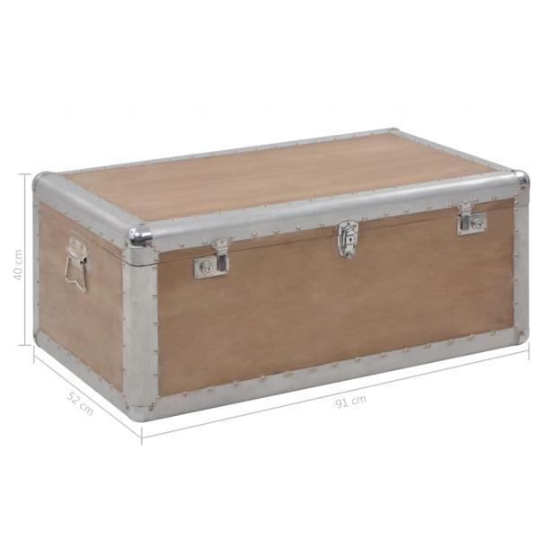 Aufbewahrungsbox Tannenholz Massiv 91x52x40 cm Braun