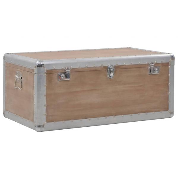 Aufbewahrungsbox Tannenholz Massiv 91x52x40 cm Braun