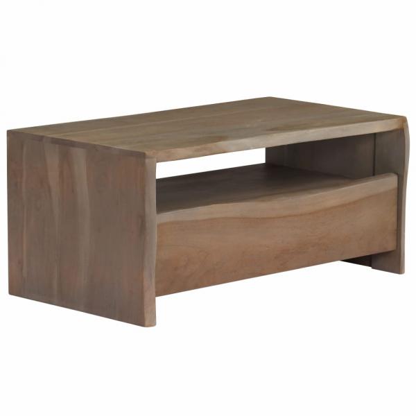 Couchtisch Massivholz Akazie Naturkanten 90x50x40 cm Grau