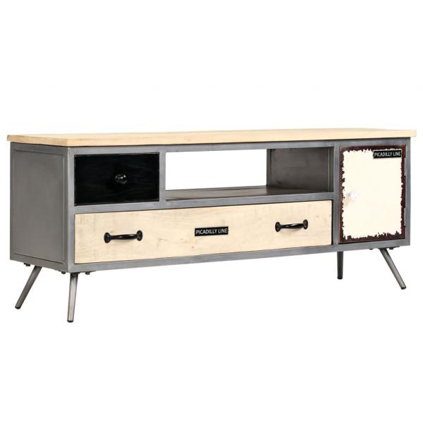 ARDEBO.de - TV-Schrank Massivholz Mango und Stahl 120x30x45 cm