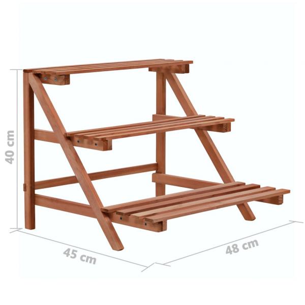 3-Tier Pflanzenständer Zedernholz 48x45x40 cm