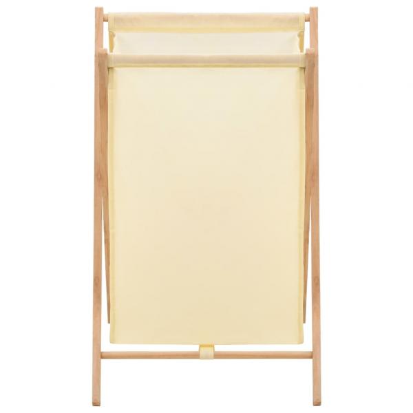 Wäschekorb Zedernholz und Stoff Beige 42x41x64 cm