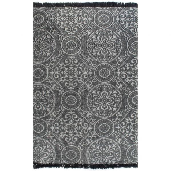 ARDEBO.de - Kelim-Teppich Baumwolle 120x180 cm mit Muster Grau