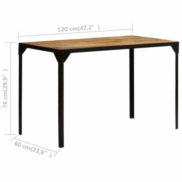 Esszimmertisch Raues Mango-Massivholz und Stahl 120 cm