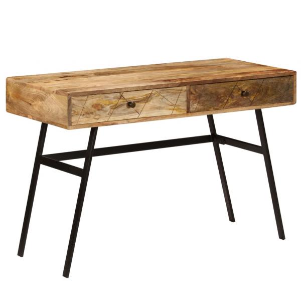 ARDEBO.de - Schreibtisch mit Schubladen Massivholz Mango 110×50×76 cm