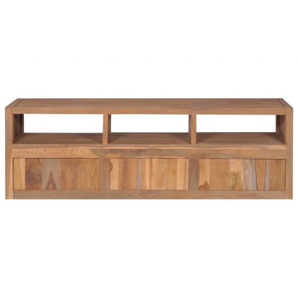 TV-Schrank Massivholz Teak mit natürlichem Finish 120×30×40 cm