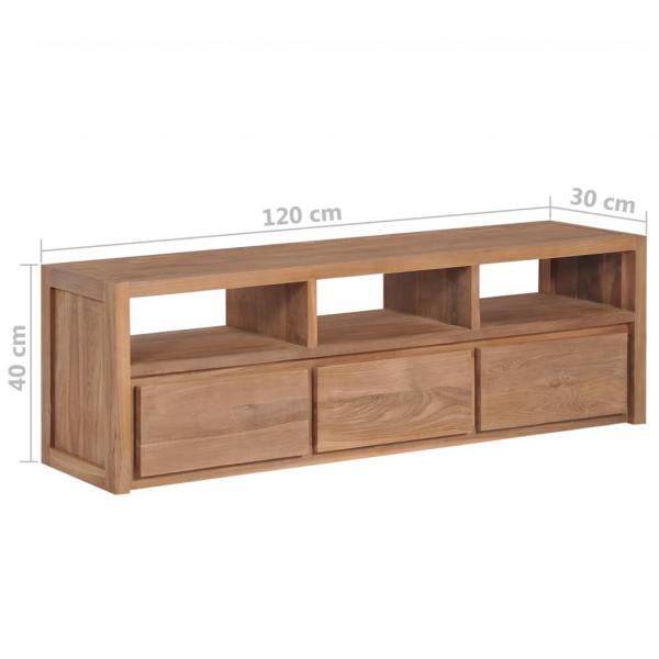 TV-Schrank Massivholz Teak mit natürlichem Finish 120×30×40 cm