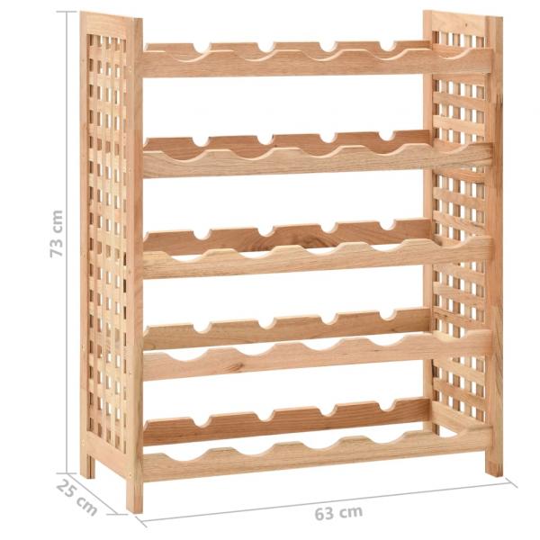 Weinregal für 25 Flaschen Nussbaumholz Massiv 63x25x73 cm