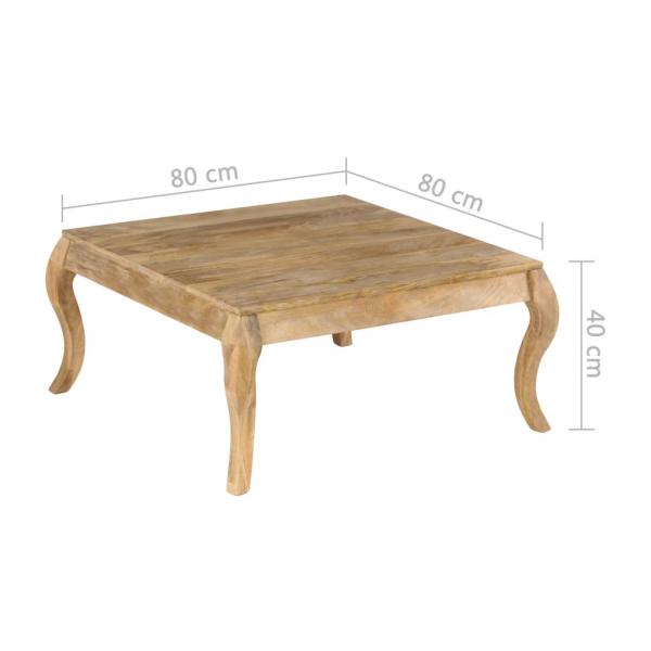 Couchtisch 80 x 80 x 40 cm Mangoholz Massiv