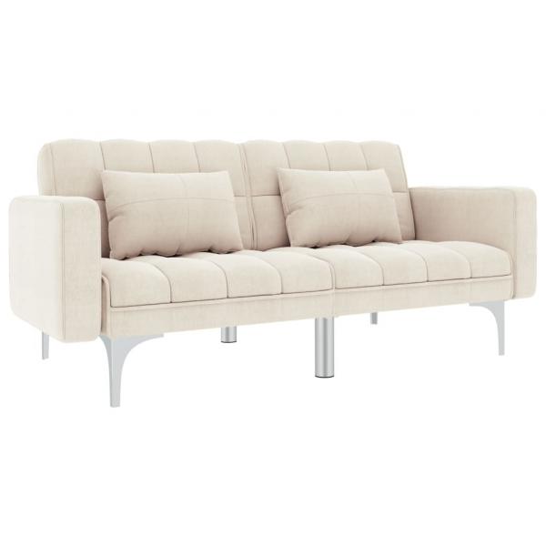 ARDEBO.de - Schlafsofa Creme Stoff 