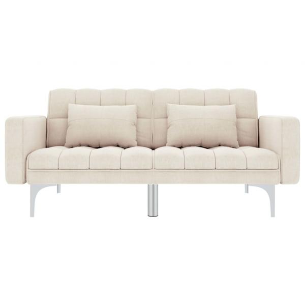 Schlafsofa Creme Stoff 