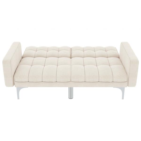 Schlafsofa Creme Stoff 