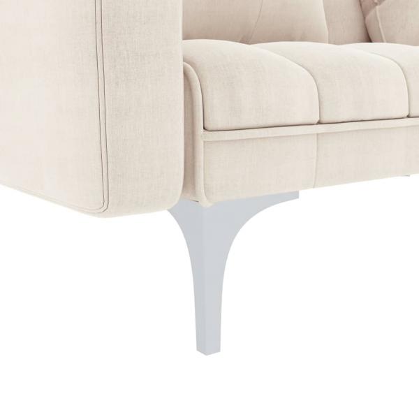 Schlafsofa Creme Stoff 