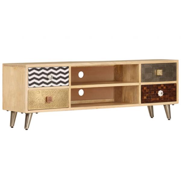 ARDEBO.de - TV-Ablage 120 x 30 x 40 cm Massivholz Mango