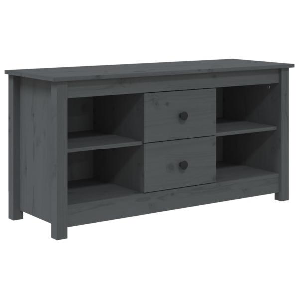 TV-Schrank Grau 103x36,5x52 cm Massivholz Kiefer