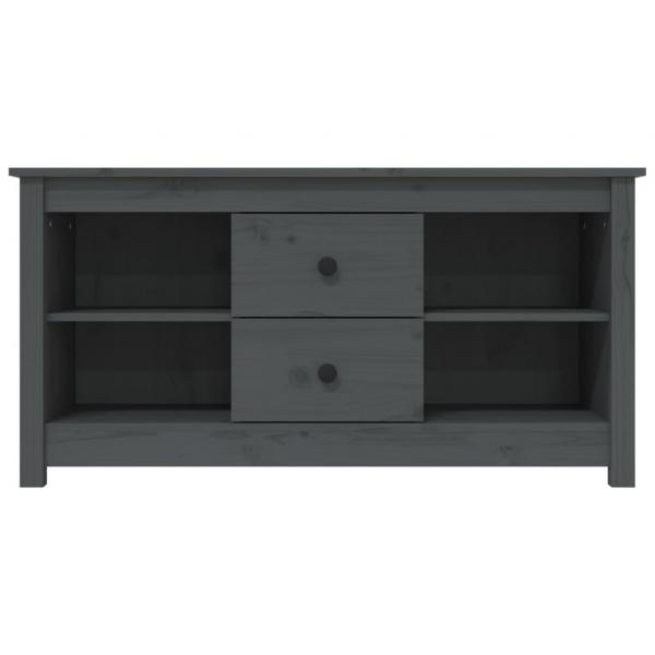 TV-Schrank Grau 103x36,5x52 cm Massivholz Kiefer