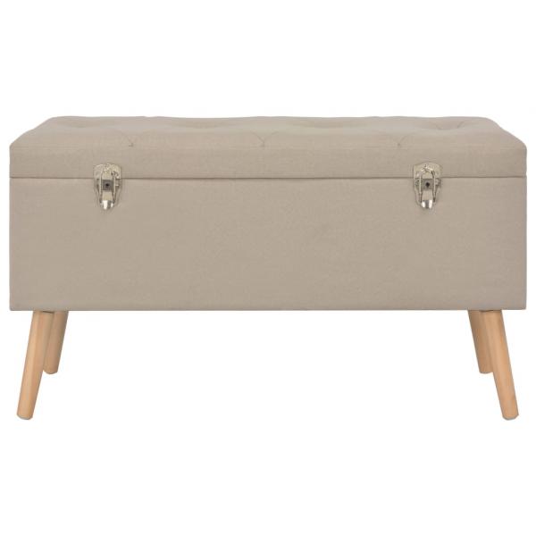 Hocker mit Stauraum 3 Stk. Beige Stoff