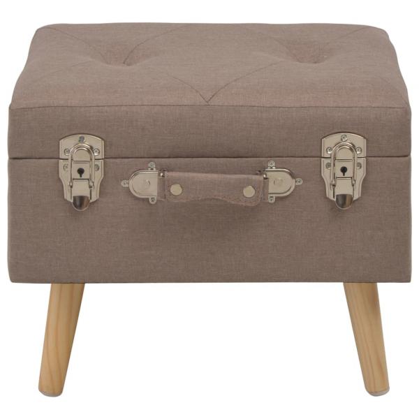 Hocker mit Stauraum 3 Stk. Braun Stoff