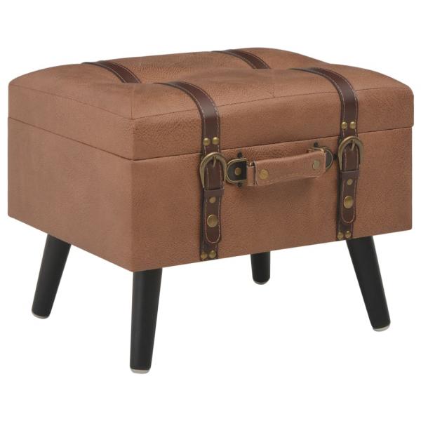 ARDEBO.de - Hocker mit Stauraum 40 cm Braun Kunstleder