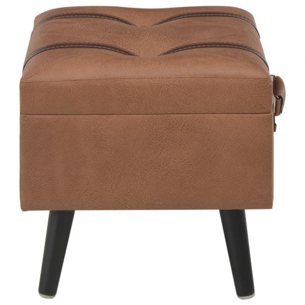 Hocker mit Stauraum 40 cm Braun Kunstleder