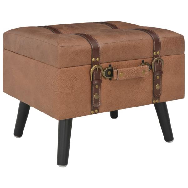 Hocker mit Stauraum 3 Stk. Braun Kunstleder