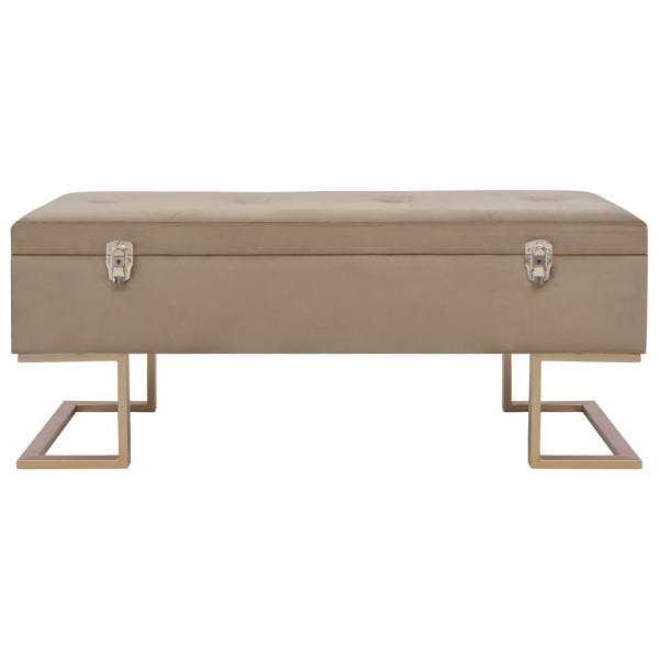 Bank mit Staufach 105 cm Beige Samt